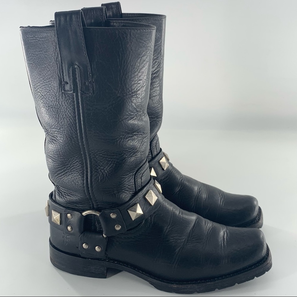 Frye Heath Studded Harness Moto Boot 9.5